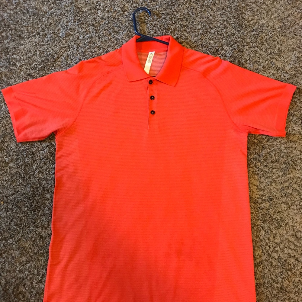 Lululemon orange 3 button collar